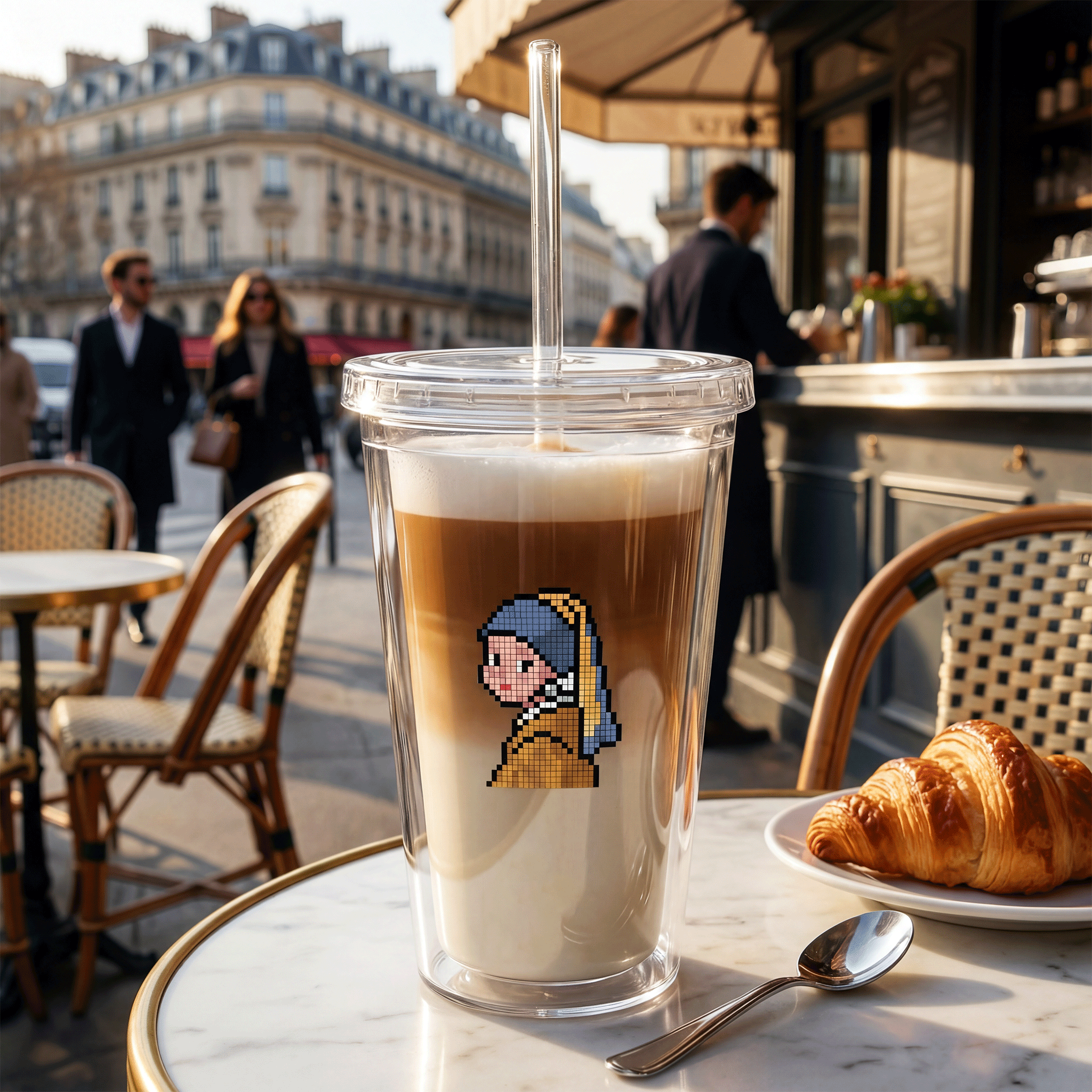 Pixel Artist Series Clear Plastic Tumbler